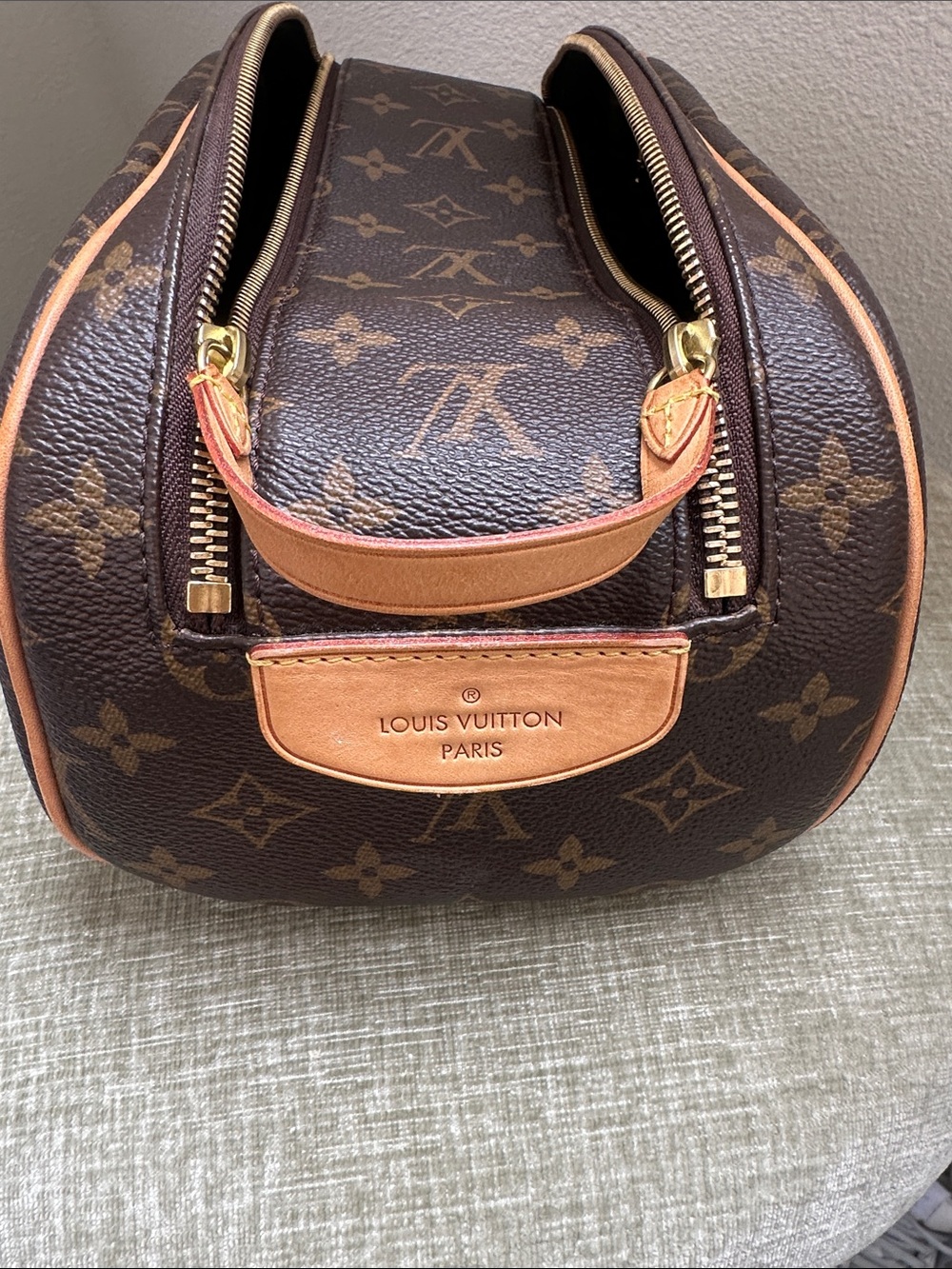 Louis Vuitton Monogram Canvas Toiletry Pouch in Brown and Tan